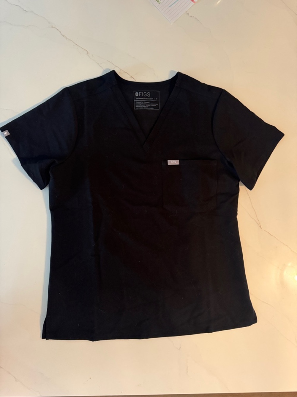 FIGS women’s Catarina Black V-Neck Scrub Top